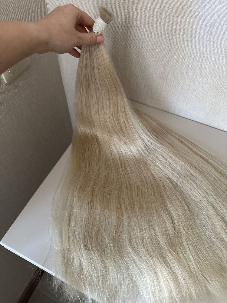 Натуральные волосы для наращивания блонд 60 см