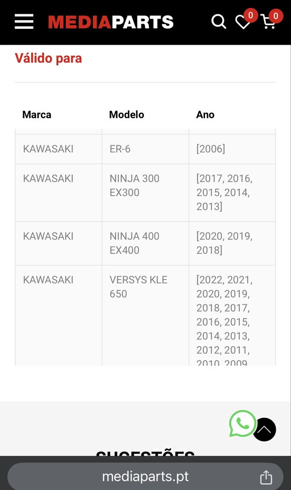 Amortecedor direcao yss