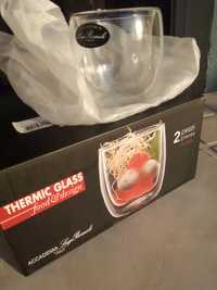 2 copos de vidro thermic glass da marca Accademia Luigi Bormioli