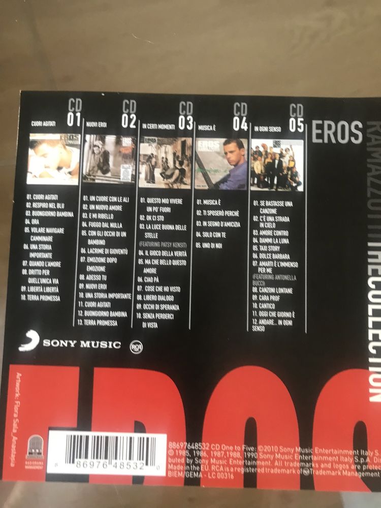 5 CD’s Eros Ramazzotti “The Collection”