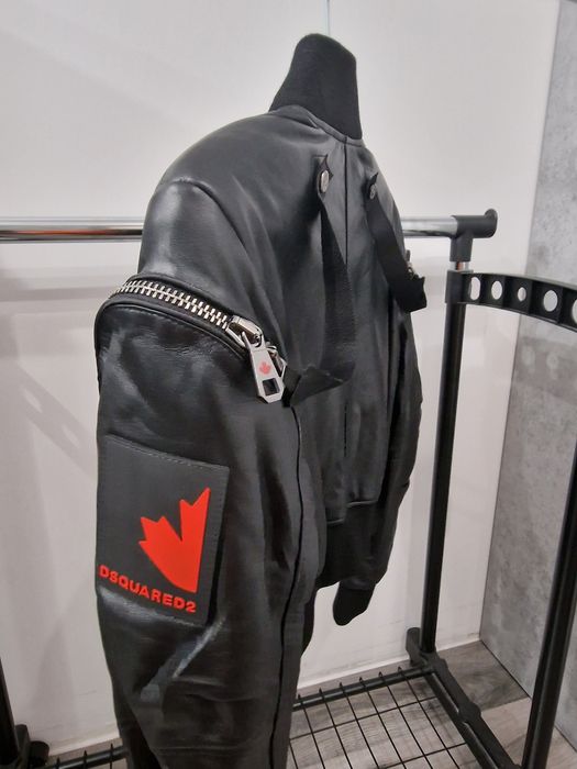 Kurtka Ramoneska Bomberka XS S 36 Skóra Dsquared