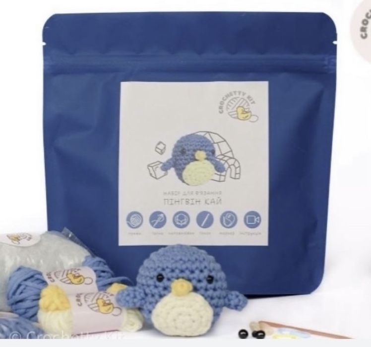 Новий запакований набір для в‘язання іграшки пінгвіна Crochetty Kit