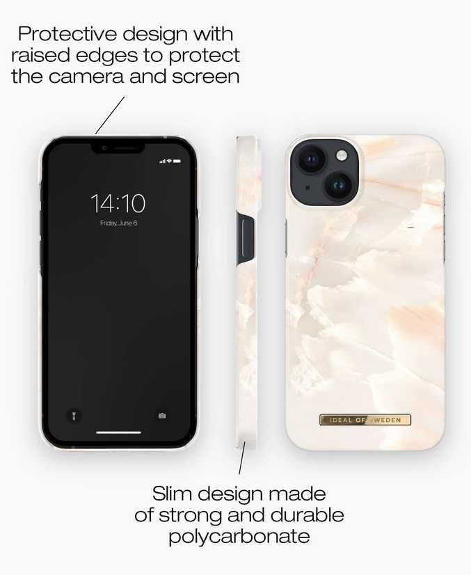 iDeal of Sweden etui do iPhone 14 Plus perłowy marmur magsafe kobiece