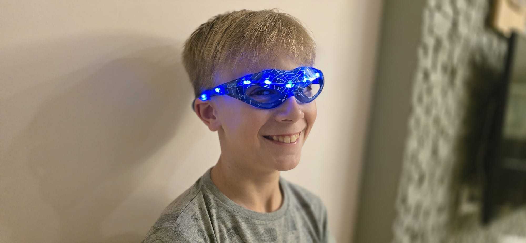 Zabawkowe okulary dla dzieci, Spiderman, świecą, 3 tryby świecenia