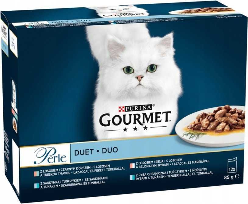Mokra karma dla kota Gourmet PERLE DUET RYBNY zestaw 12 szt. 1,02 kg