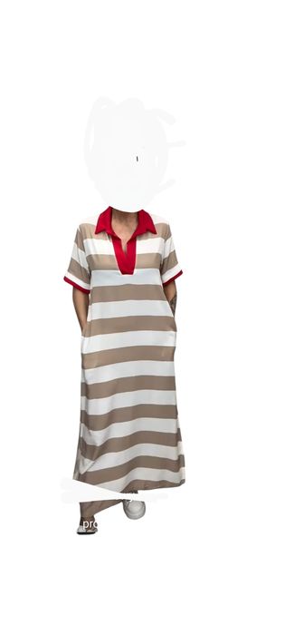 Wyprzedaż!Sukienka długa polo paski wiskoza  4 kolory r. Uni S-L