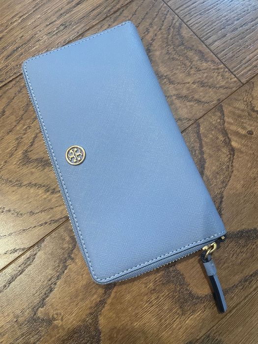 Portfel Tory Burch niebieski - duży