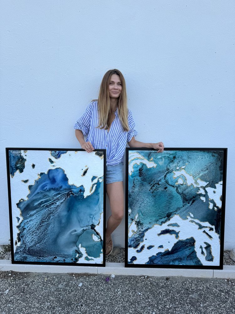 Quadro, pintura unica, resina