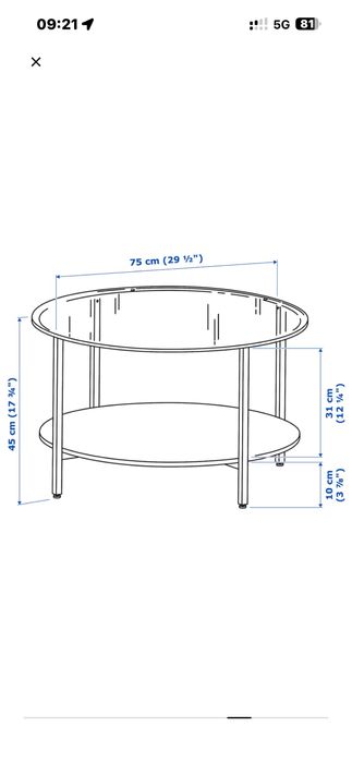 Mesa de centro ikea usada em perfeito estado