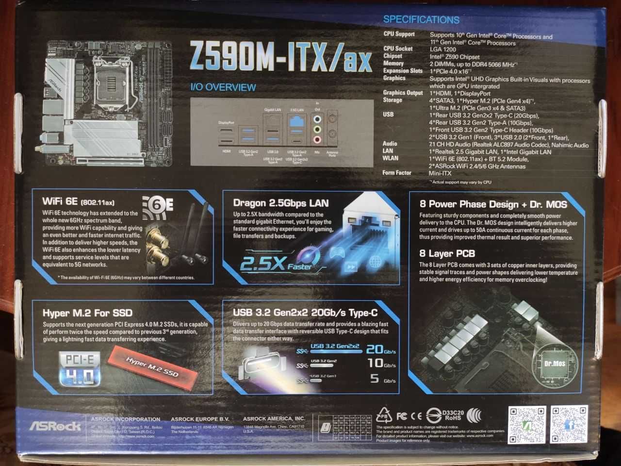 Материнська плата ASRock Z590M-ITX/AX LGA 1200 Intel Z590 SATA 6Gb/s