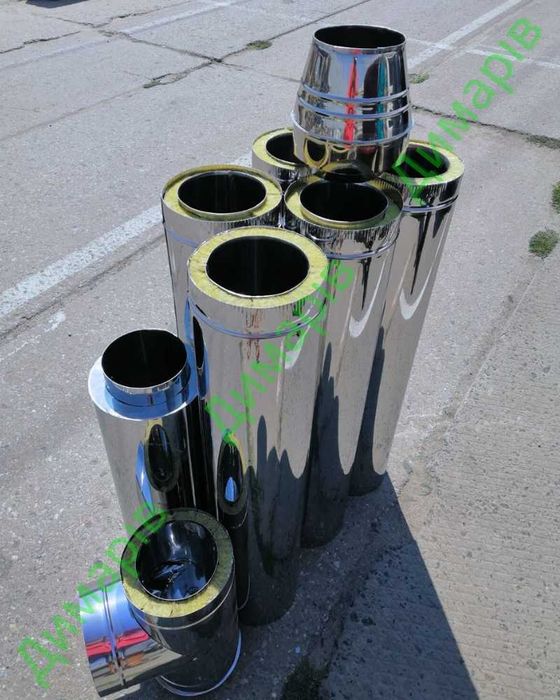 Димохід сендвіч для камінів / утеплений нержавіючий димар / Камін піч