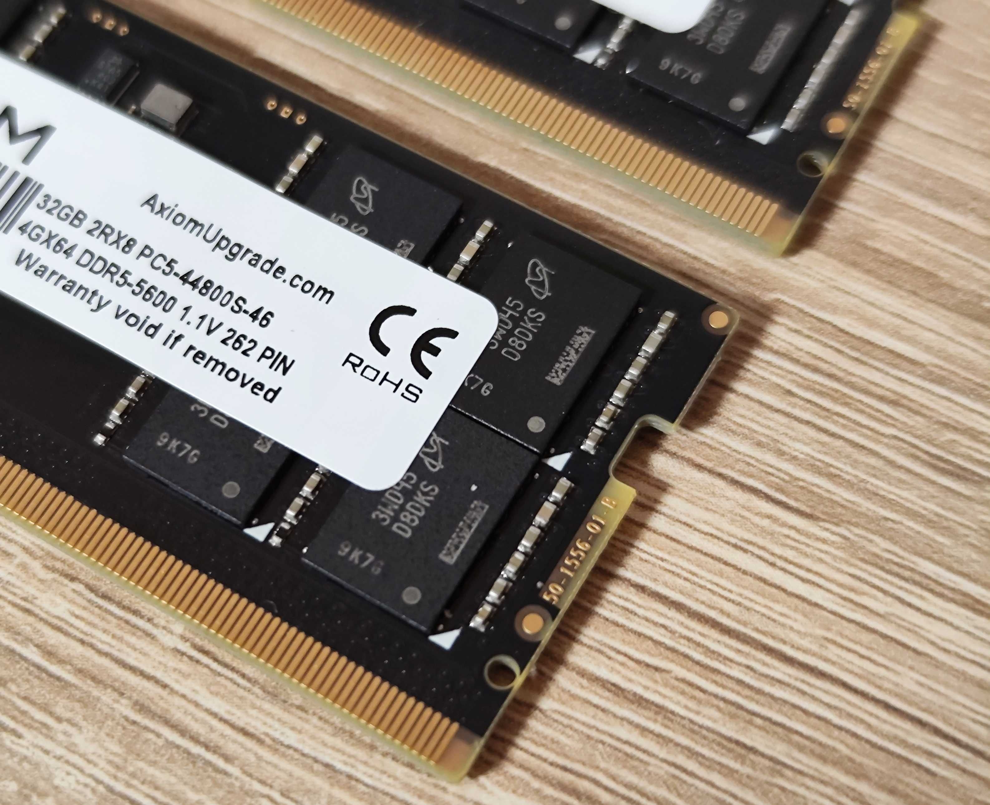 Axiom 2×32GB 2RX8 PC5-44800S-46 4GX64 DDR5-5600 1.1V 262 PIN SODIMM