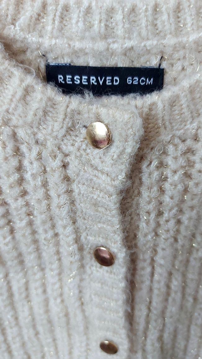 Sweterek kardigan zloty bez reserved rozmiar 62 stan idealny