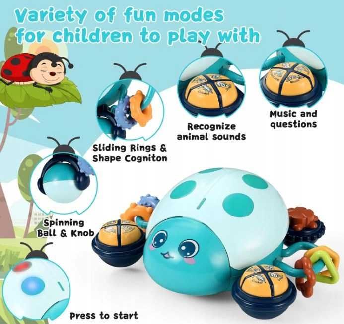 Interaktywna zabawka do raczkowania biedronka 6m+