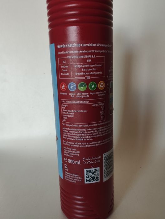 Ketchup keczup carry delikatny Hela 800l