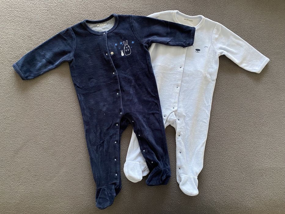 Lote 3 bodies+2 babygrows 9 meses (vertbaudet)+oferta babygrow golinha