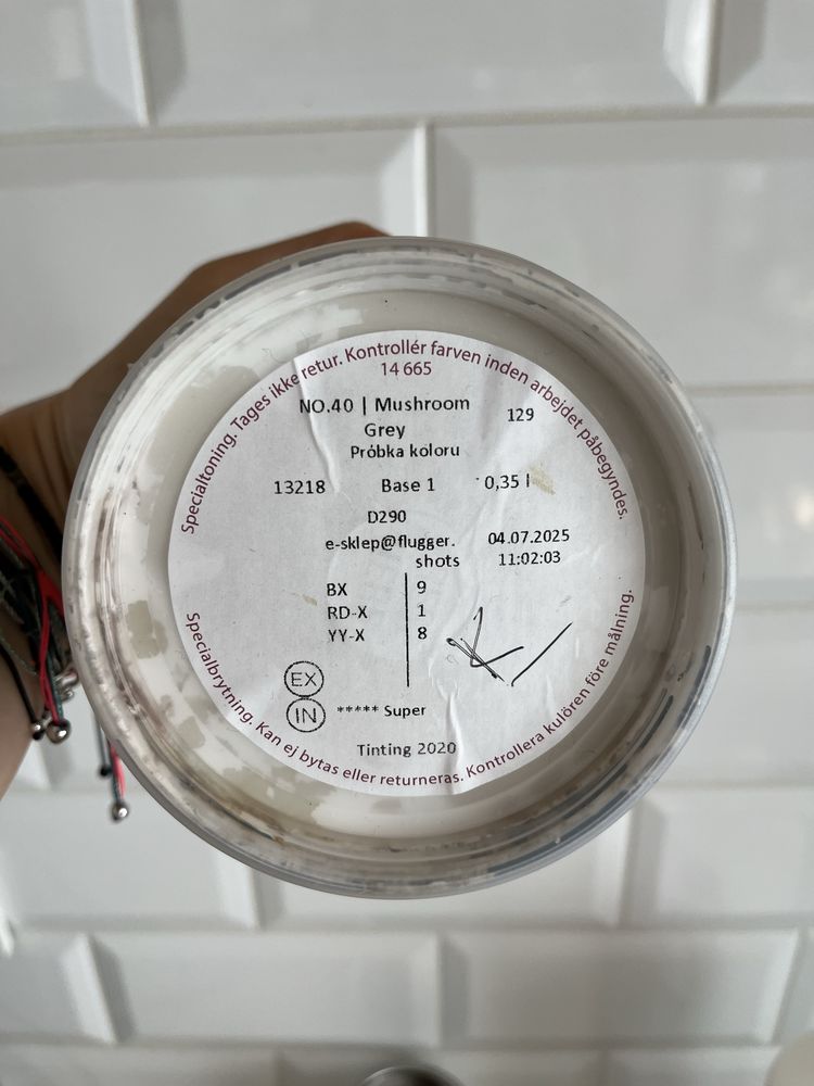 Flugger mała puszka z farbą 0,35 l NO 40 Mushroom Grey
