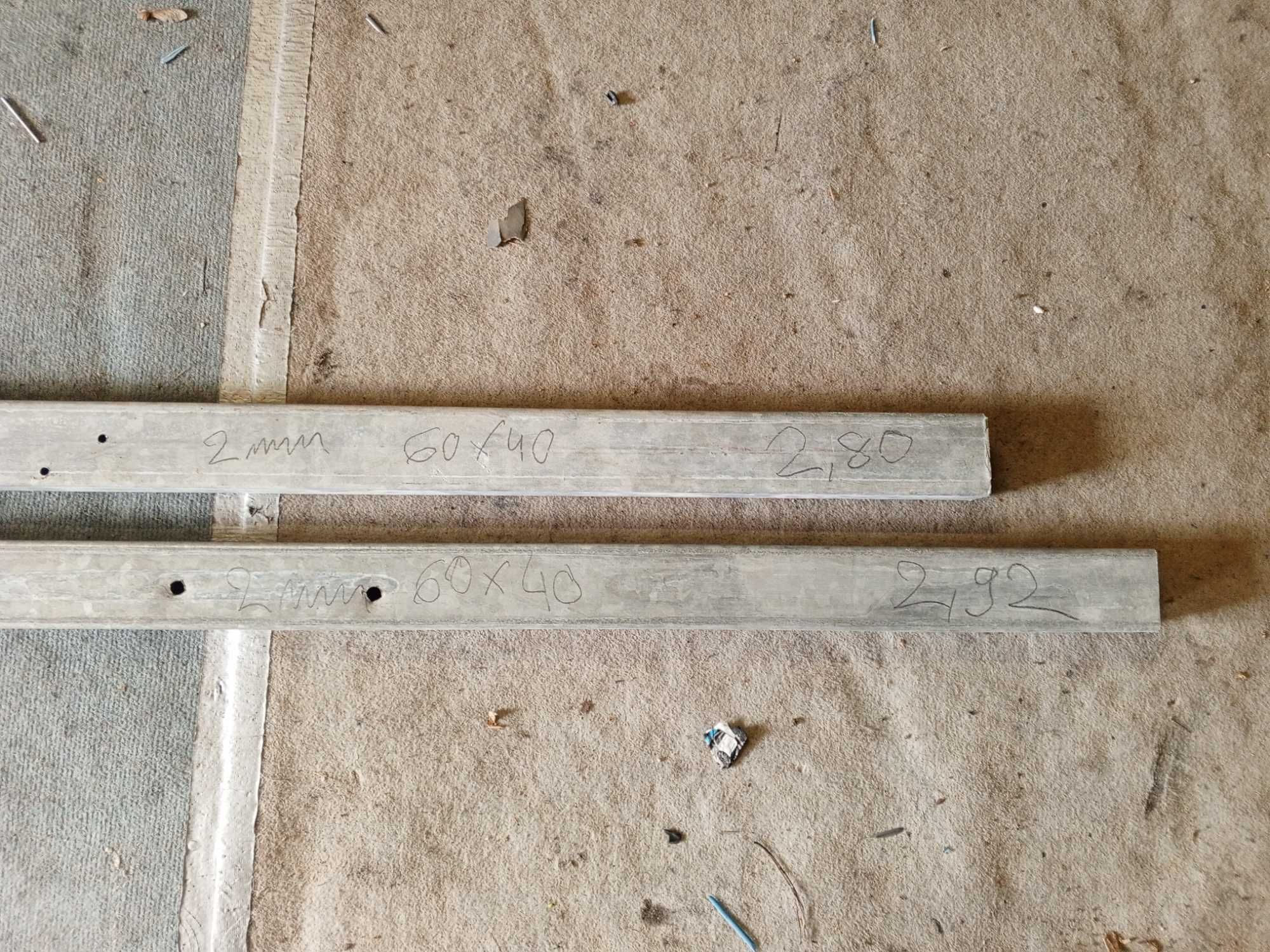 2x Profil zimno gięty pełny 60x40