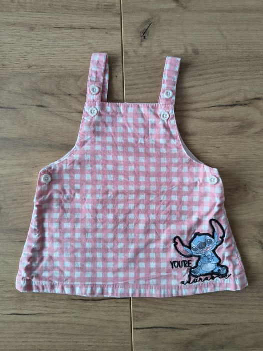 Komplet niemowlęcy Stich sukienka + body krótki rękaw rozmiar 68