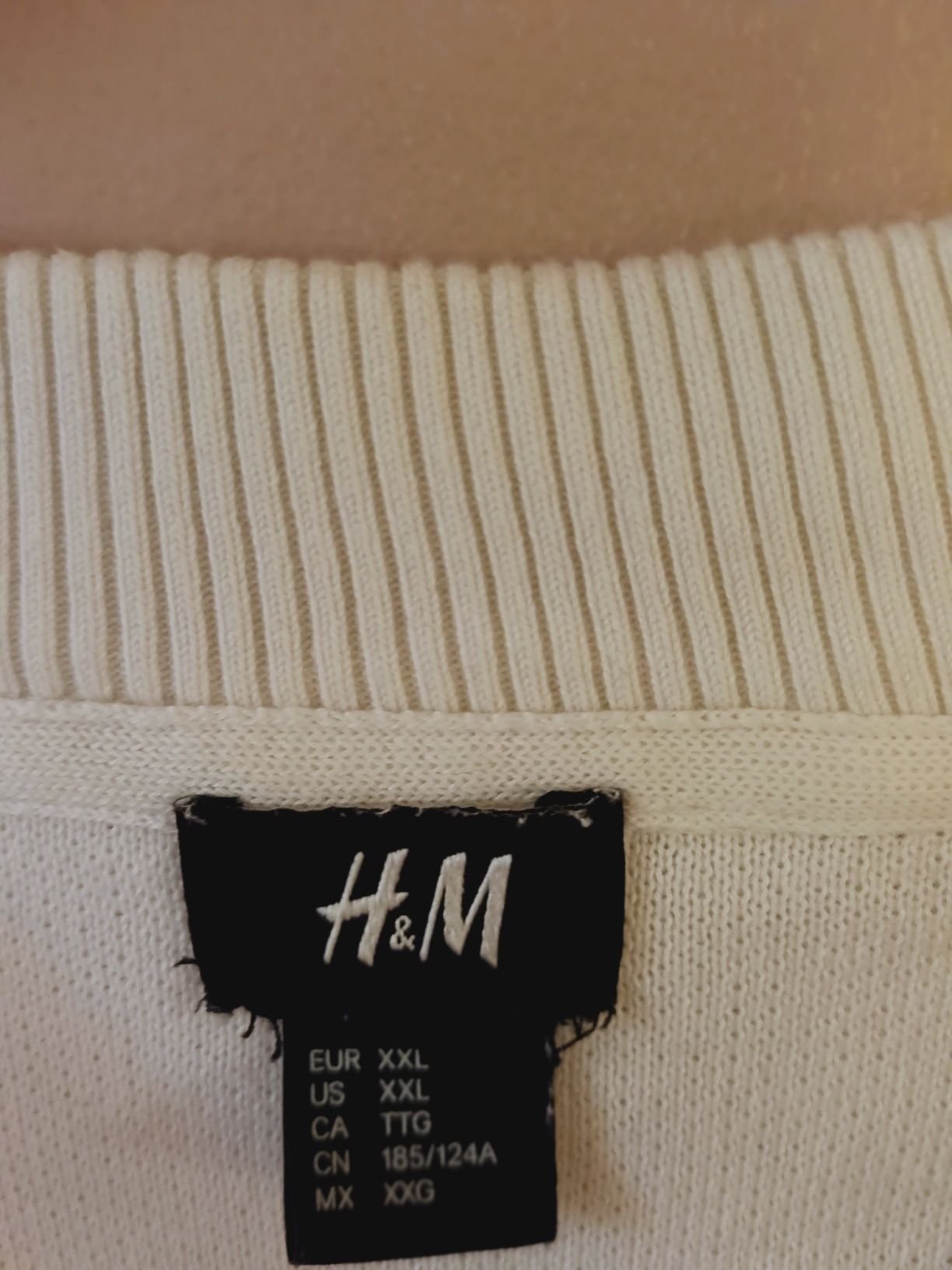 Biały męski sweter H&M rozm XXL