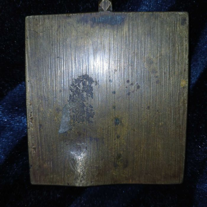 Редкая старинная дорожная икона Знамение XIX век.