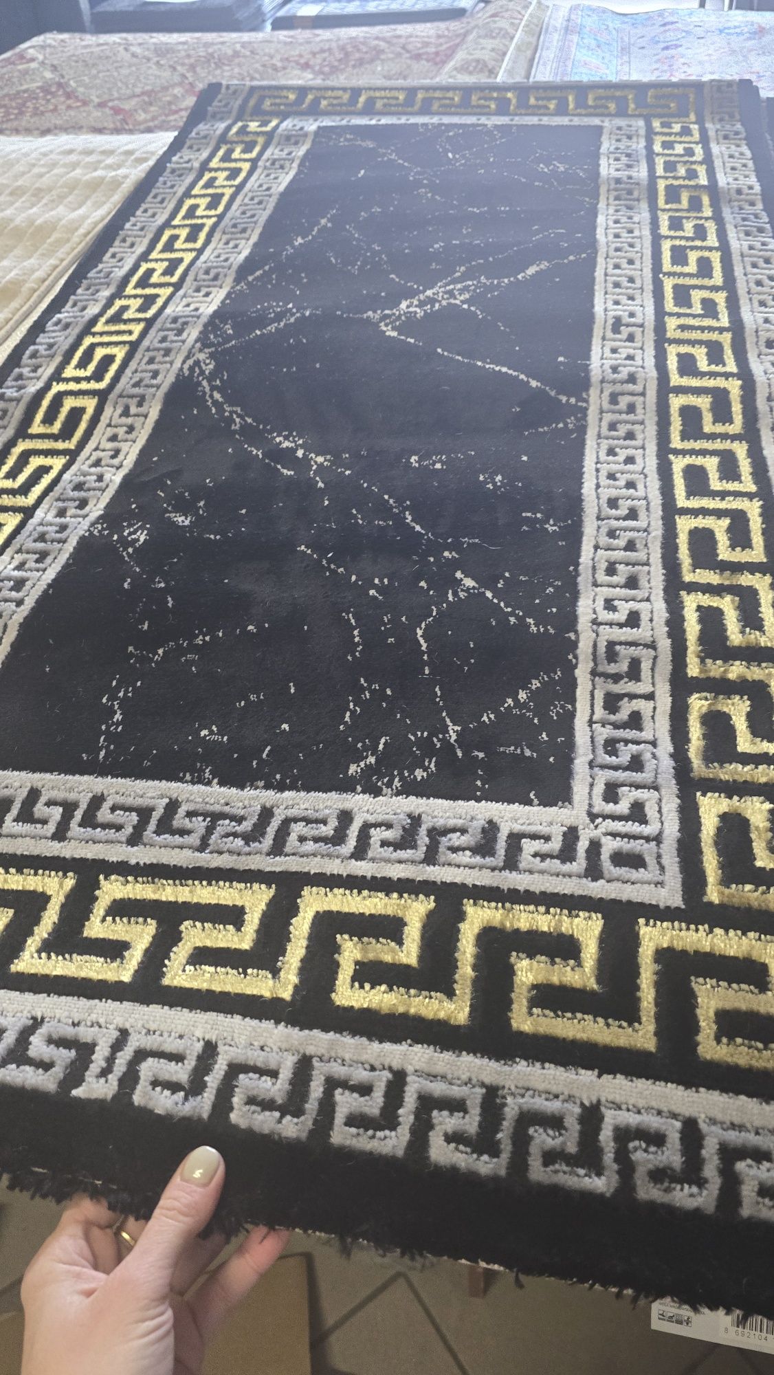 Dywan glamour 80x150 czarno zloty
