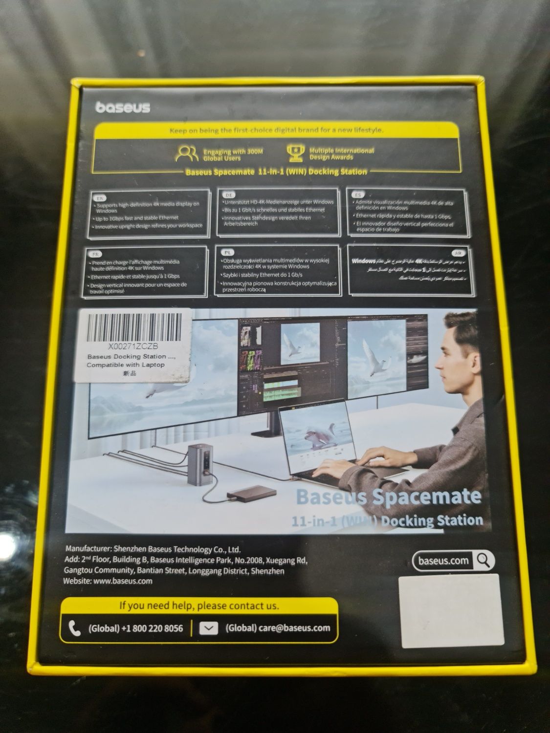 Baseus Spacemate 11W1 USB C do 3 monitorow 4K 100W PD ETH AUDIO