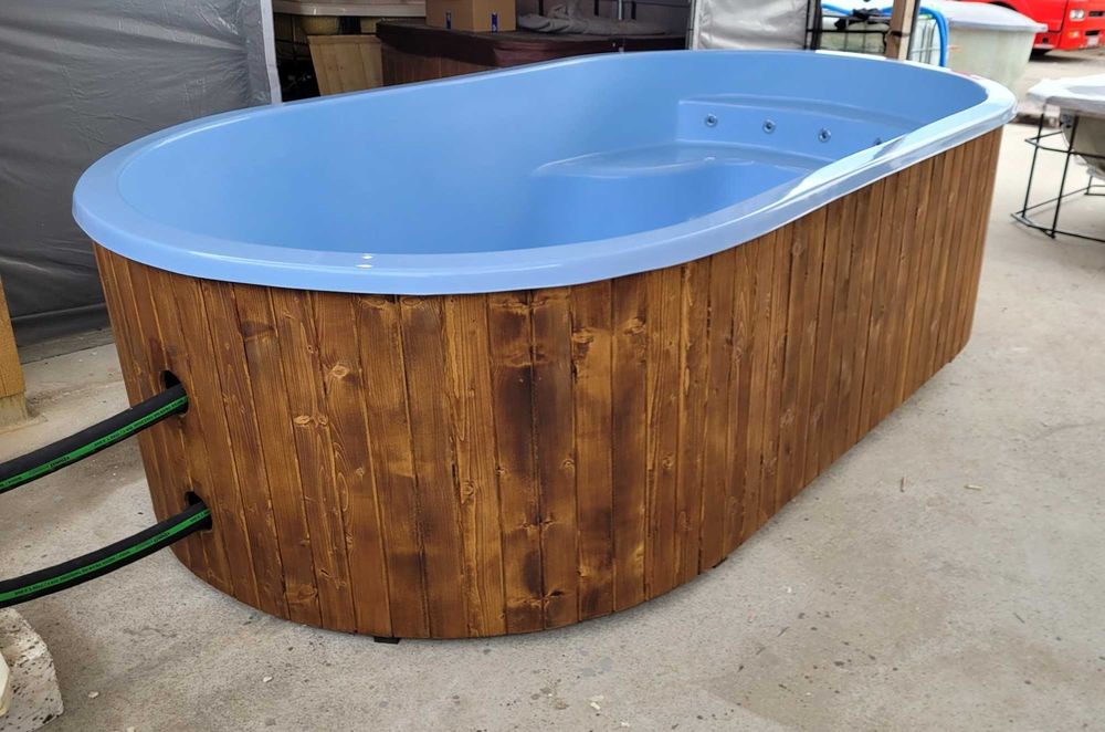 Basen wolnostojący 370x210x100 ogrodowy jacuzzi hydromasaż