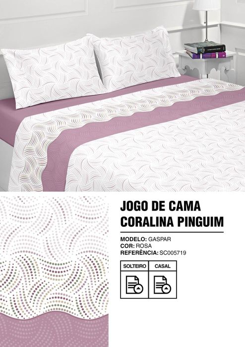 Lençóis coralina casal capa 160x2m