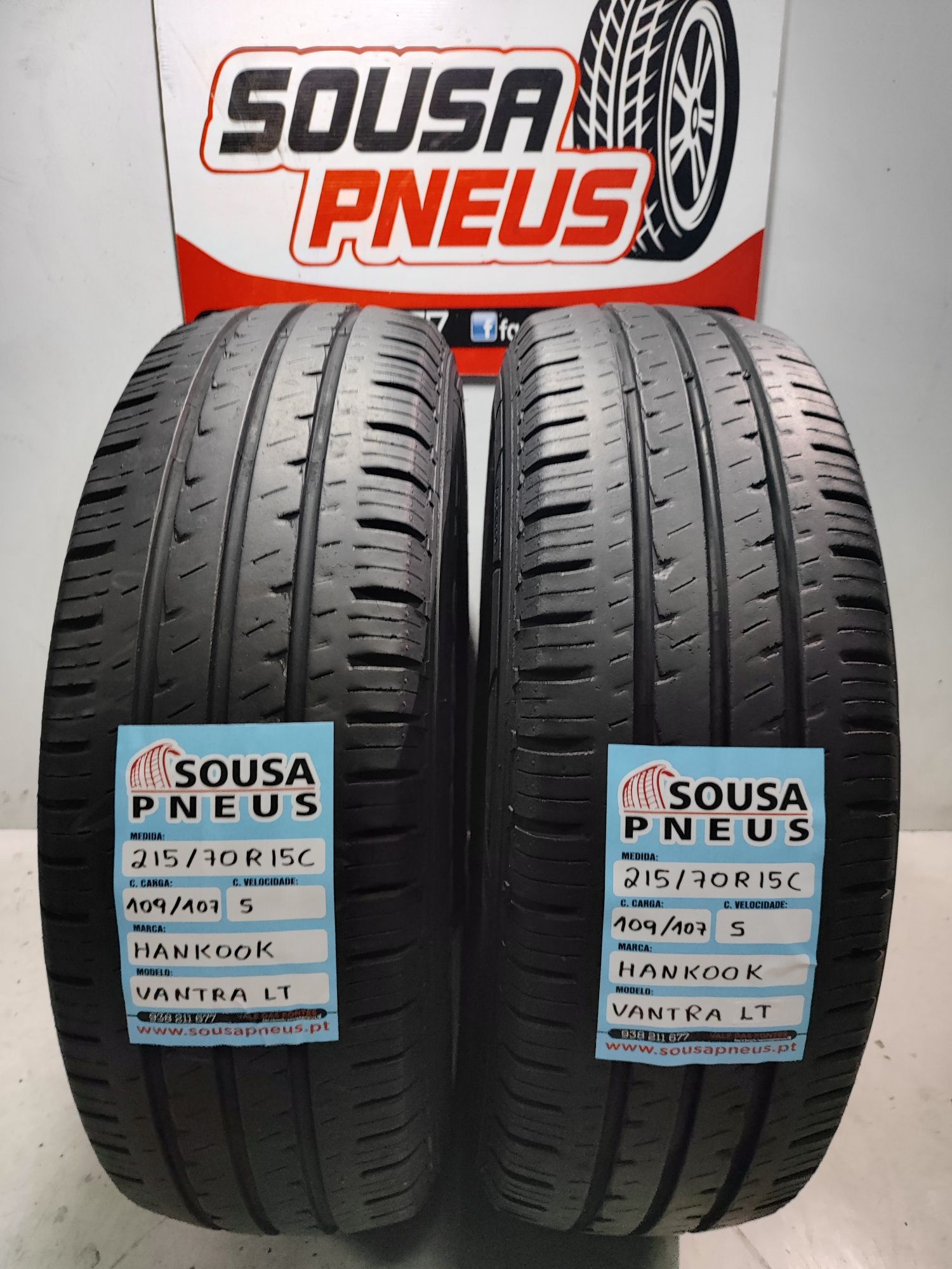 2 pneus semi novos Hankook 215/70R15 C Oferta dos portes