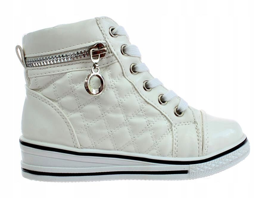 Botki Sportowe Sneakersy Dziecięce Białe 5852 Rozmiar: 36