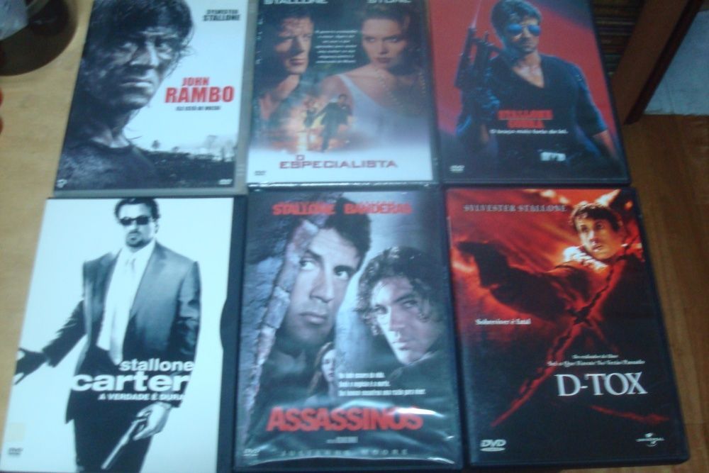 7 dvds Sylvester stallone,assassinos,d-tox ,rambo,rocky balboa etc