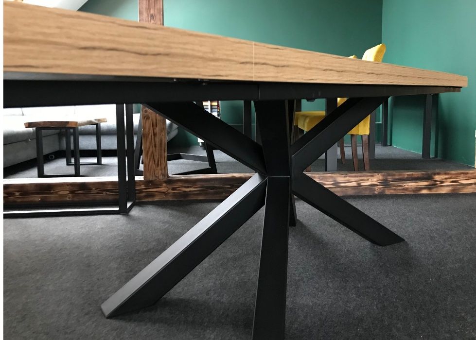 Stół 200x100 Loft Dąb Craft złoty