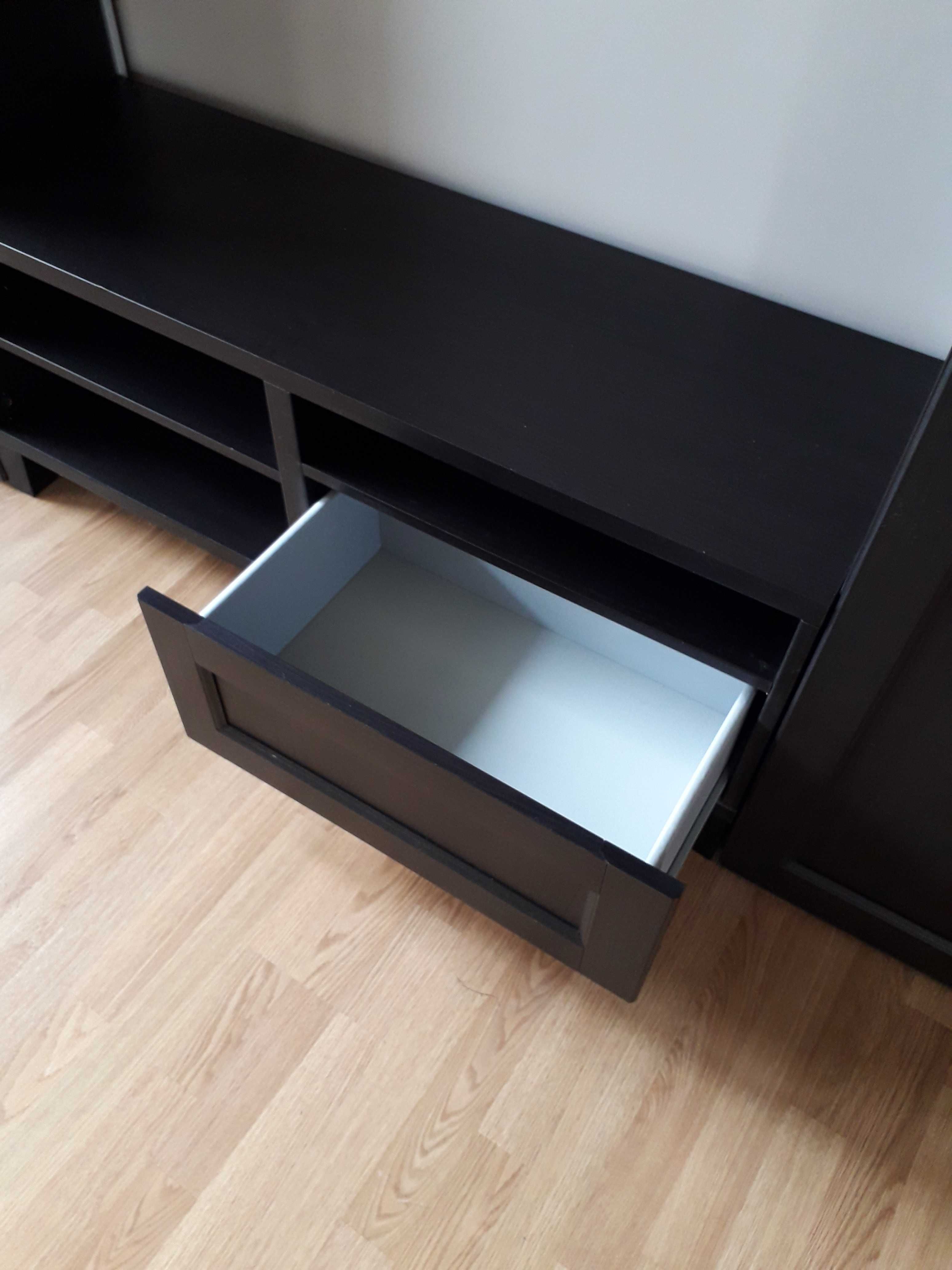 IKEA Besta Vassbo - zestaw czarnych mebli - szafka RTV +witrynka
