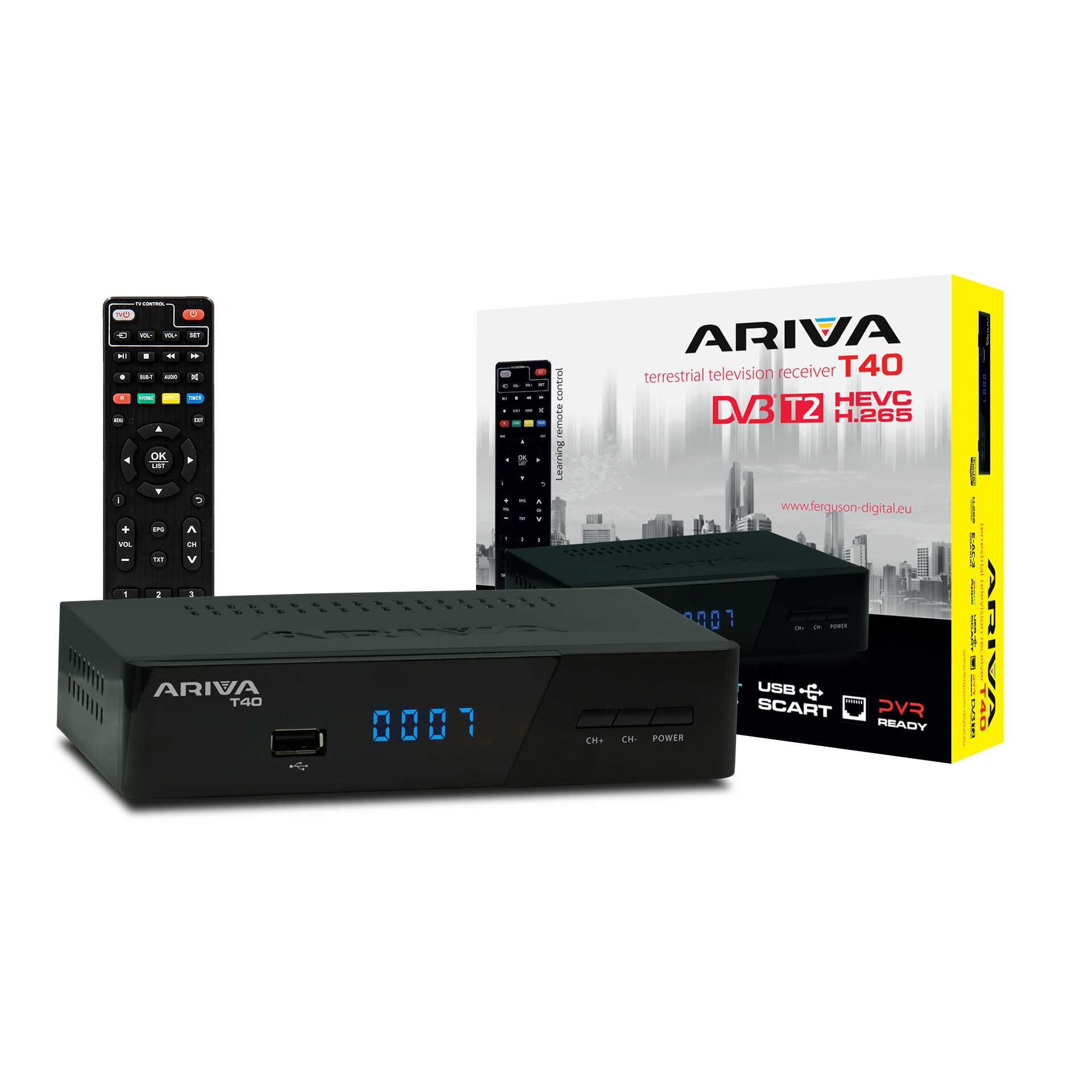 tuner Ferguson Ariva T40 dekoder naziemny DVB-T2 HEVC 265