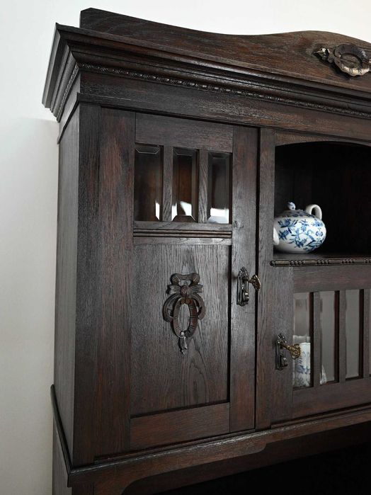 wysoki kredens międzywojenny lity dąb 072202