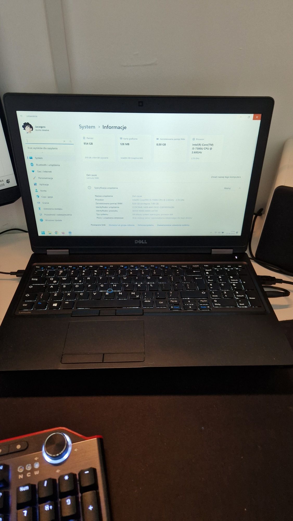 Laptop Dell Latitude 5580 i5 SSD M2 256GB DDR4 Win11 Pro