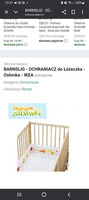 Ochraniacz do łóżeczka IKEA