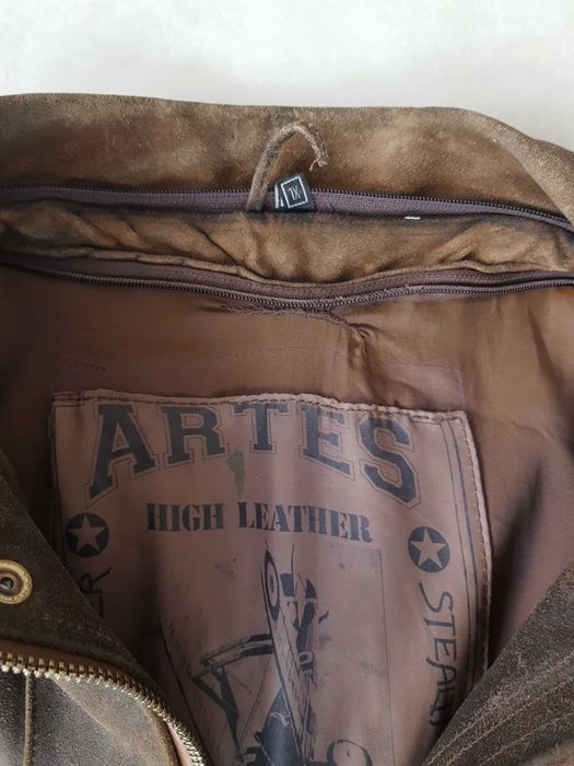 Kurtka męska z podpinką pilotka TOP GUN, gruba skóra, roz. XL