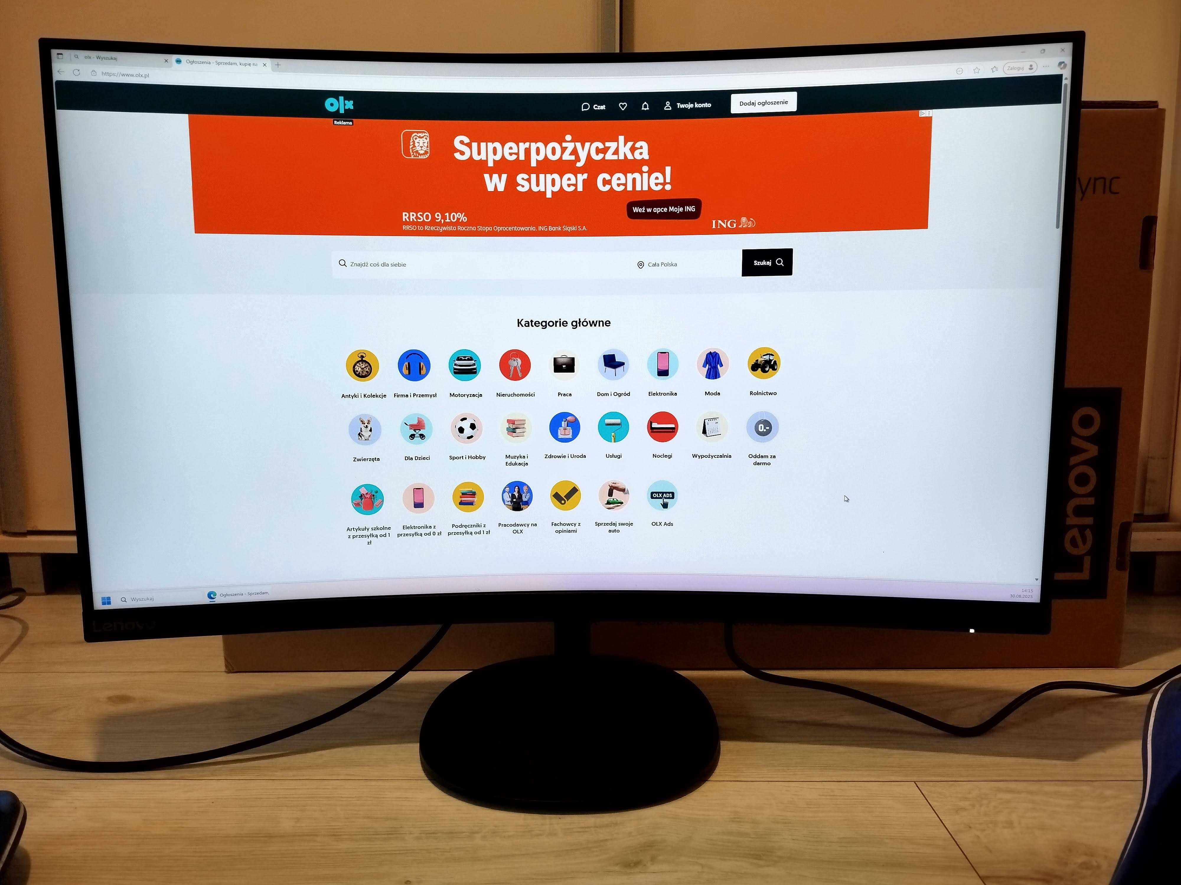 Monitor Lenovo D32qc-20 31.5'' 2560x1440 super stan
