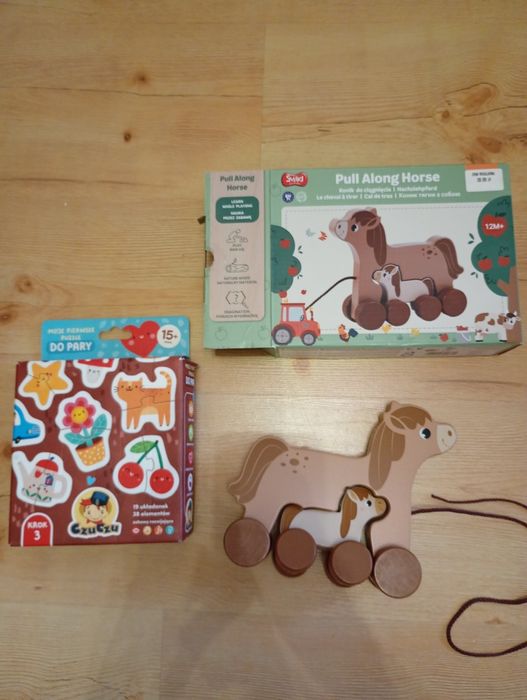 Zabawki dziecięce konik i puzzle