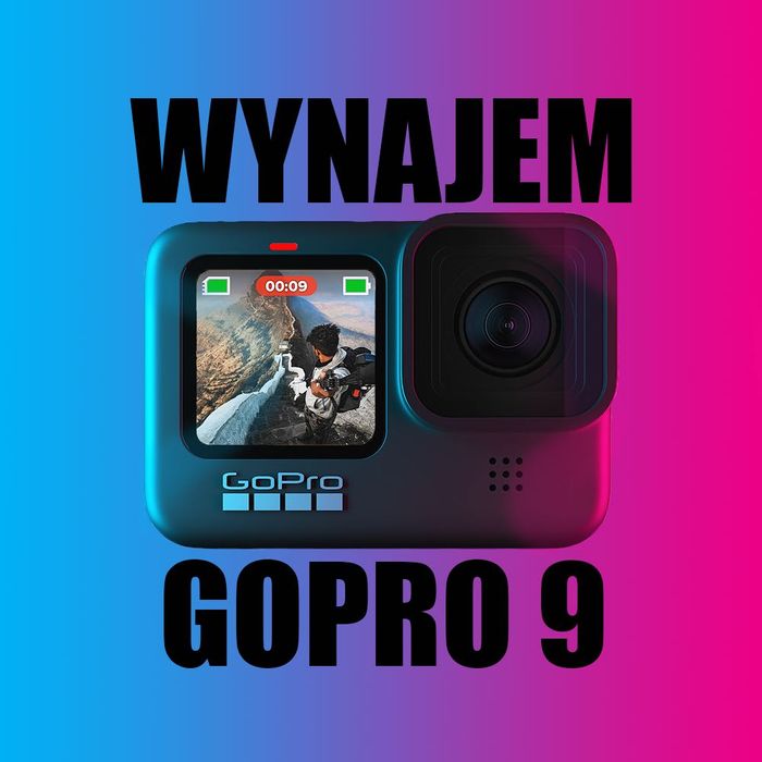 Gopro hero 9 black wynajem + akcesoria, baterie, karta pamięci itd