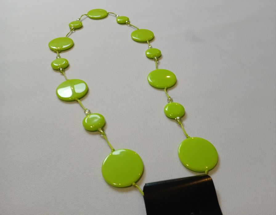 Naszyjnik zielony kółka biżuteria