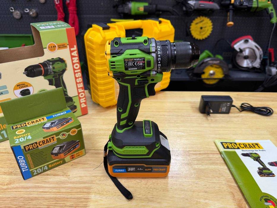 Потужний Шуруповерт Procraft + Високотовий Акумулятор Turbo 4.0Ah