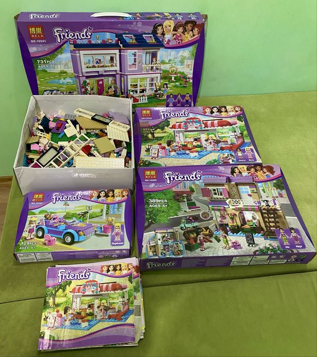 Конструктор LEGO Friends будинок Еммі магазин кафе кабріолет опт  4 шт
