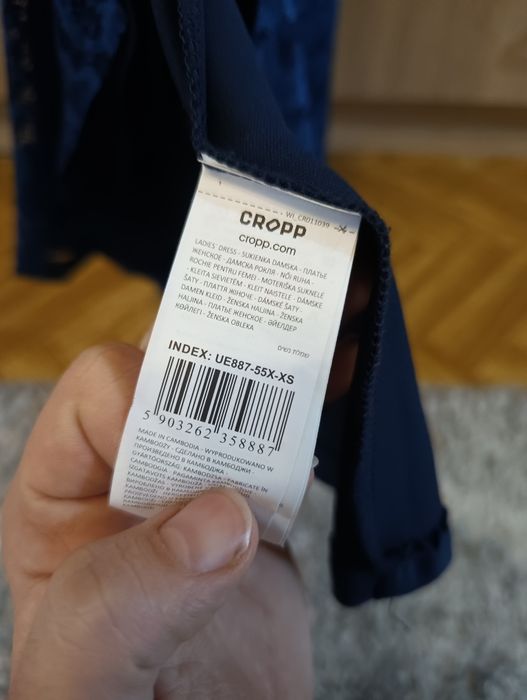 Sukienka niebieska chabrowa koronkowa rozmiar XS Cropp