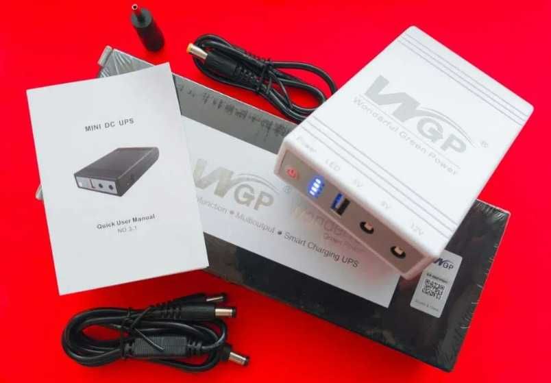 Бесперебойник UPS 10400mAh WGP до роутера 5V+9V+12V интернет без света