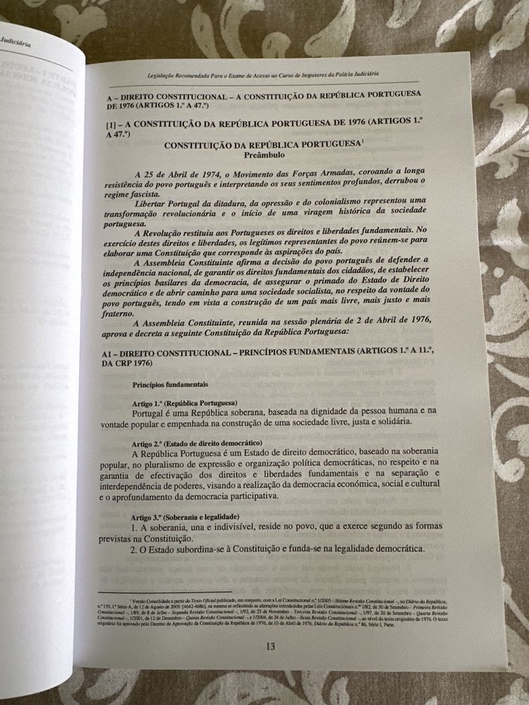 Legislação Curso Inspetores da Polícia Judiciária