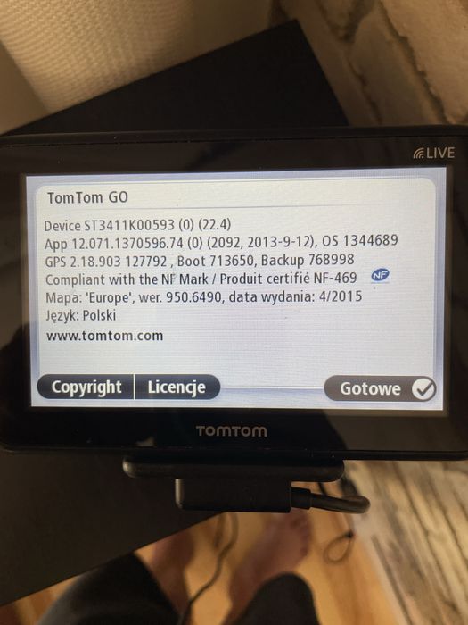 Nawigacja TomTom GO LIVE 1005 5” Europa, uchwyt, ładowarka