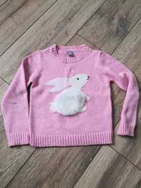 Sweter dziewczęcy z króliczkiem r. 134